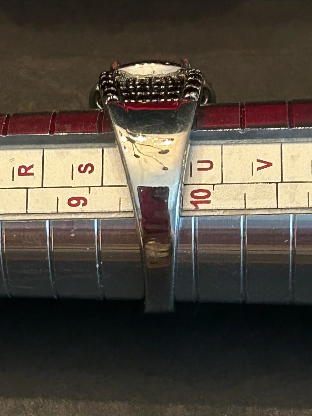2.55CT Oval Lab Created Ruby & 2.40CT Round Black Spinel Halo 925 SSilver Ring